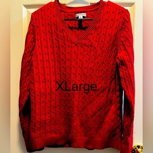 Croft & Barrow Red vneck sweater XL